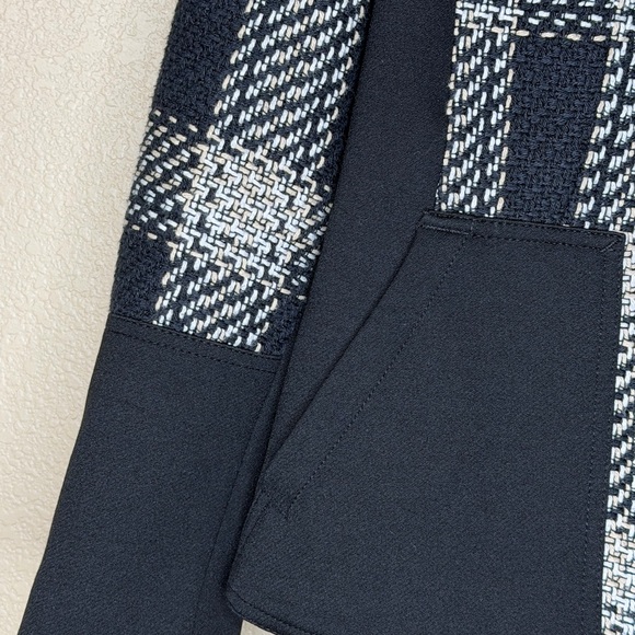 White House Black Market Black and White Plaid Blazer Textured Career Workwear - Picture 14 of 16